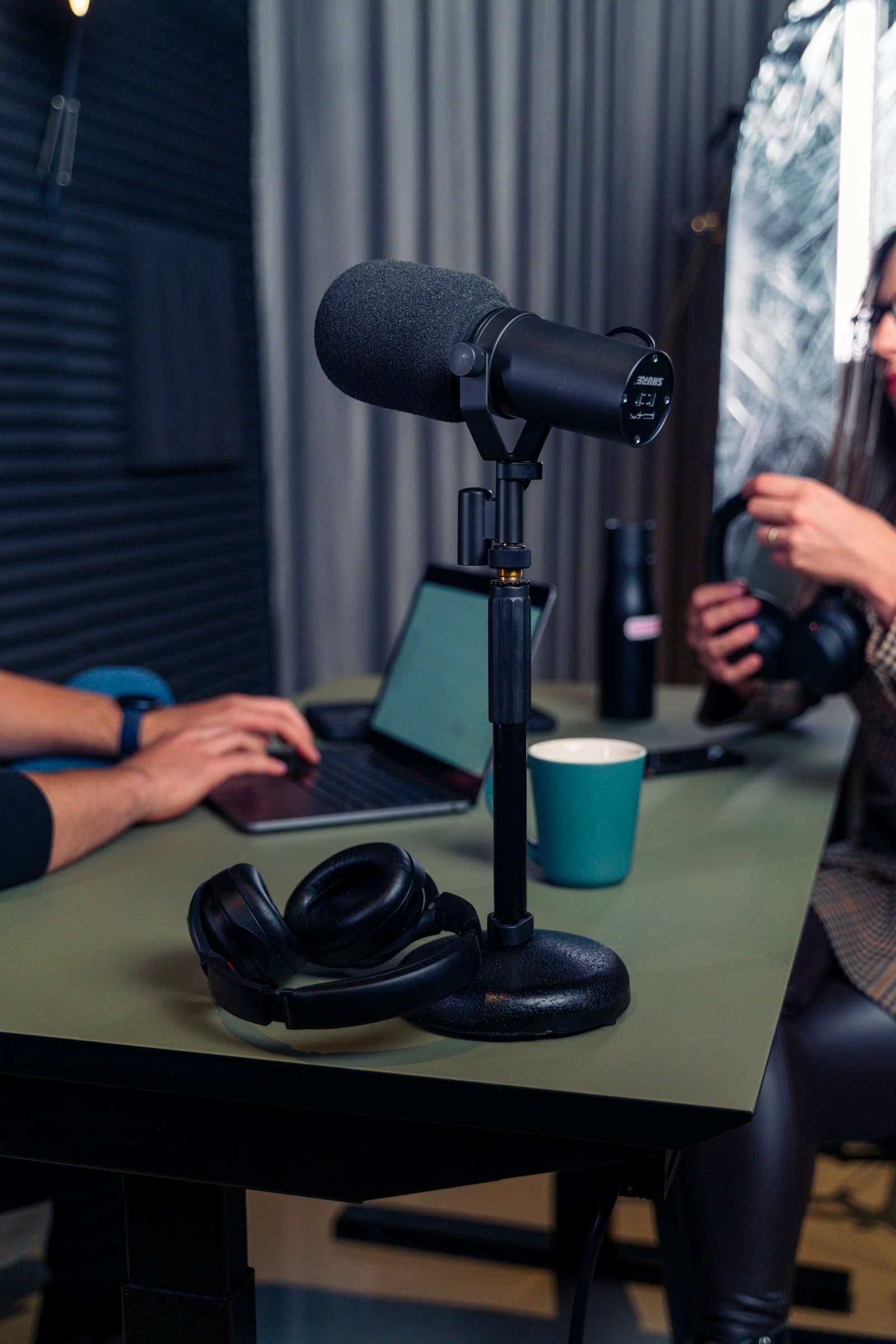 Studio microphone prepared for realtime audio production